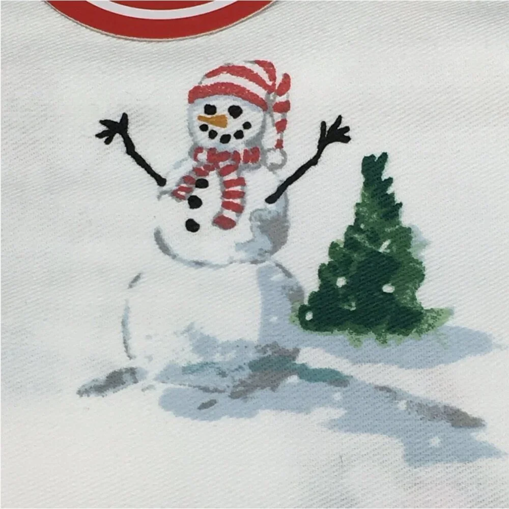 Martha Stewart Christmas Santa Claus Snowman Shower Curtain Sleigh Woods Holiday